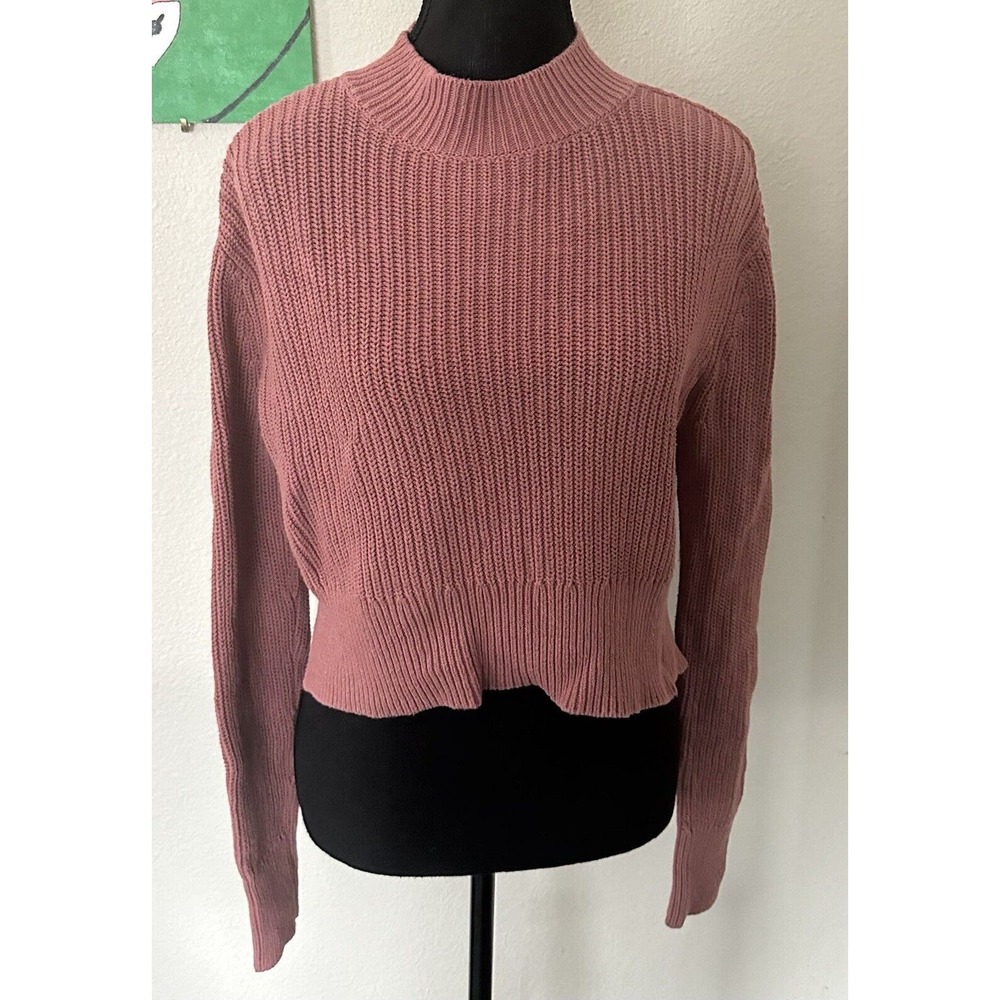Womens Cropped Long Sleeve Sweater Size Small